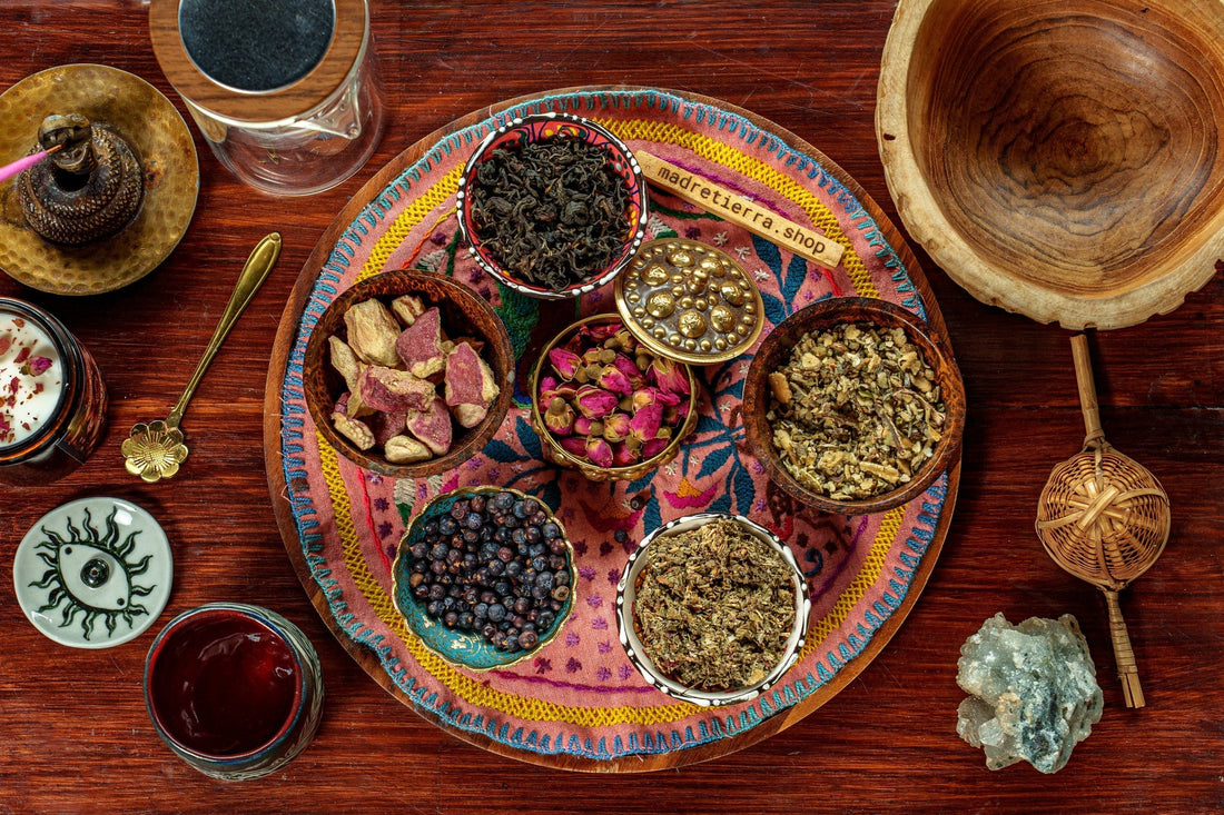Blush botanical tea ingredients at Madre Tierra Apothecary in Phuket